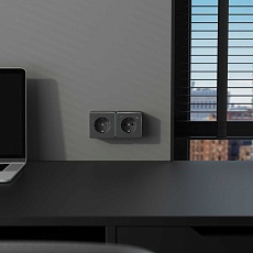 Розетка с заземлением, шторками и USB тип A+C Werkel Gallant графит рифленый W5071704 4690389179617 3