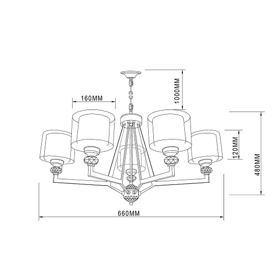 Подвесная люстра Vele Luce Lotus VL1053L05 Фото № 6