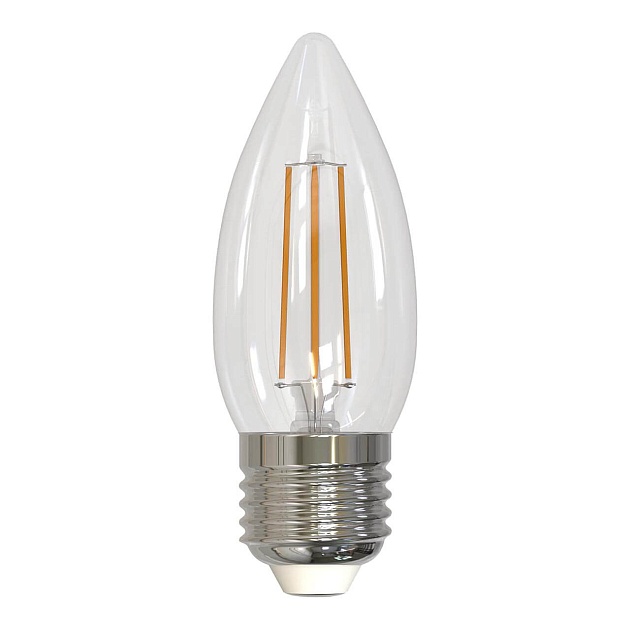 Лампа светодиодная филаментная диммируемая Uniel E27 5W 4000K прозрачная LED-C35-5W/NW/E27/CL/DIM GLA01TR UL-00003642 Фото № 1