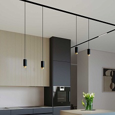 Подвесной трековый светильник Elektrostandard Nubis GU10 85021/01 черный/золото a064794 3