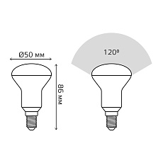 Лампа светодиодная рефлекторная Gauss E14 6W 3000K матовая 106001106 2