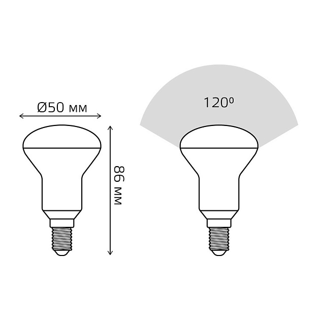 Лампа светодиодная рефлекторная Gauss E14 6W 3000K матовая 106001106 фото 3