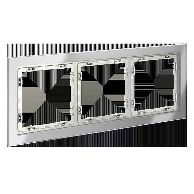 Рамка стеклянная Voltum S70 на 3 поста, (сталь, стекло) VLS110305 Фото № 3