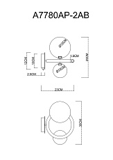 Бра Arte Lamp Albus A7780AP-2AB 3