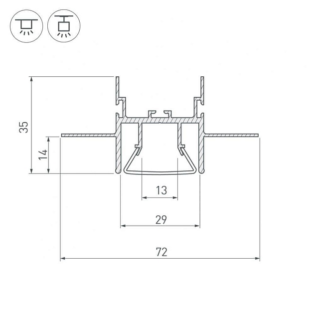Профиль Arlight FOLED-CEIL-CENTER-2000 023863 изображение 2 Профиль Arlight FOLED-CEIL-CENTER-2000 023863 Фото № 2