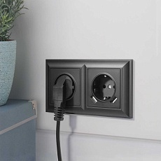 Розетка Werkel с заземлением, шторками и USBх2 черный матовый W1171508 4690389156915 4