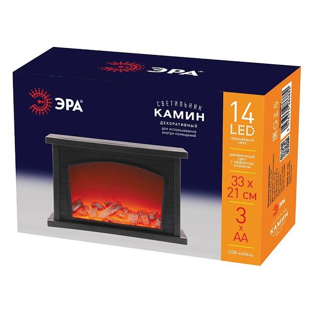 Светодиодная новогодняя фигура ЭРА ЕGNIK - 06 камин 14 LED Б0051947 Фото № 2