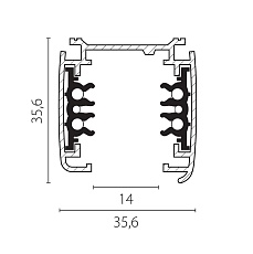 Трек шестиконтактный 3-фазный со стыковочными пазами, 2м Quattro/DALI/ Lightstar 504025-DALI 2