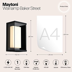 Уличный настенный светодиодный светильник Maytoni Baker Street O021WL-L10B4K 1