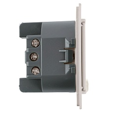 Розетка 1-местная с крышкой с защ. штор Stekker с/з 250В 16А Мия RST16-3112-08 пудровый жемчуг 50485 2