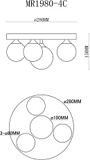 Потолочная люстра MyFar Cross MR1980-4C 1