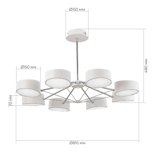 Потолочная светодиодная люстра Evoluce Valle SLE6005-502-08 изображение 3 Потолочная светодиодная люстра Evoluce Valle SLE6005-502-08 Фото № 3