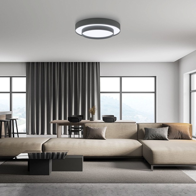 Потолочный светодиодный светильник Eurosvet Force 90330/2 серый изображение 4 Потолочный светодиодный светильник Eurosvet Force 90330/2 серый Фото № 4