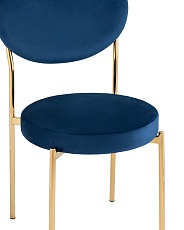 Кухонный стул Stool Group Барбара велюр королевский синий золотые ножки BARBARA GL HLR-69 1