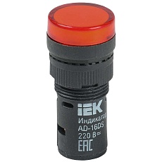 Лампа AD16DS(LED)матрица d=16мм красный 230В AC IEK BLS10-ADDS-230-K04-16