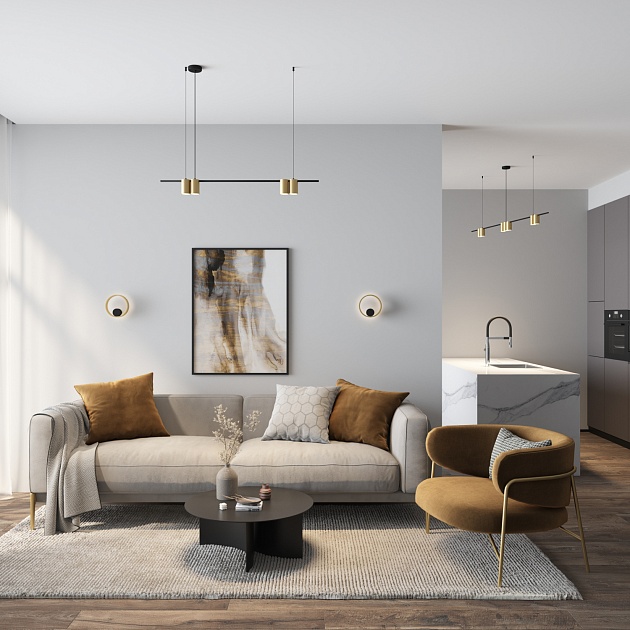 Бра Denkirs Orbit DK5060-BK+SG Фото № 6