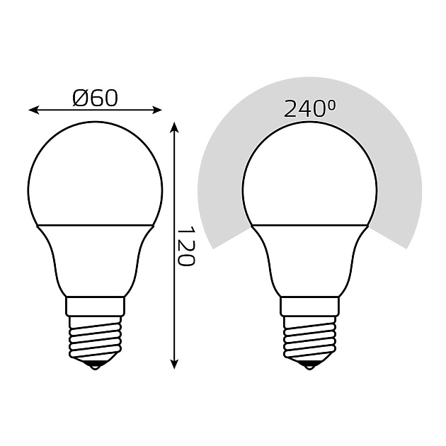 Лампа светодиодная Gauss E27 10W 2700-4100K матовая 102502110-T фото 2