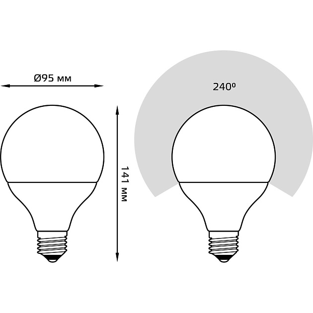 Лампа светодиодная Gauss E27 16W 6500K матовая 105102316 фото 2