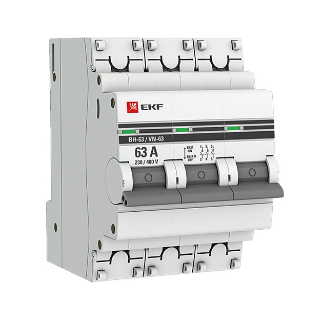 Выключатель нагрузки 3P 63А ВН-63 EKF PROxima SL63-3-63-pro Фото № 1