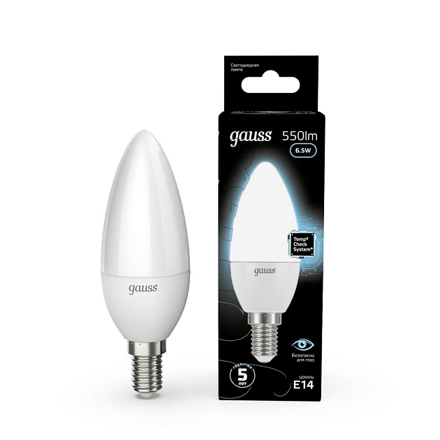 Лампа светодиодная Gauss E14 6.5W 4100К матовая 103101207 Фото № 10