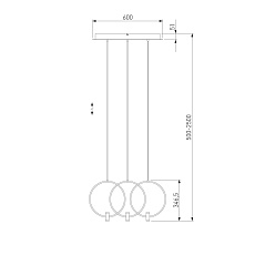 Подвесная светодиодная люстра Eurosvet Layla 50257/3 Led черный/ латунь 1