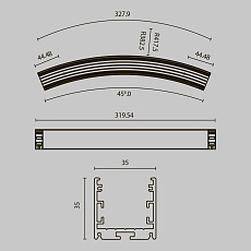 Профиль радиусный Maytoni ALM-3535R-B-D-45°-0.8M 2