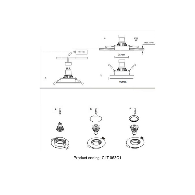 Встраиваемый светильник Crystal Lux CLT 063C1 WH Фото № 2