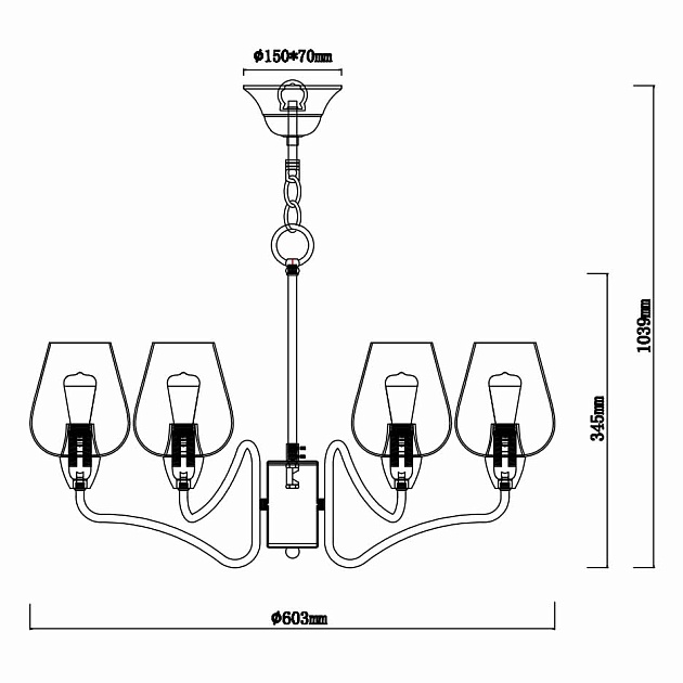 Подвесная люстра Rivoli Fresco 5045-206 Б0044368 Фото № 2