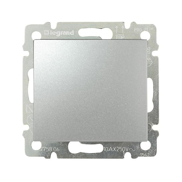 Выключатель одноклавишный Legrand Valena 10A 250V алюминий 770101 изображение 1 Выключатель одноклавишный Legrand Valena 10A 250V алюминий 770101 Фото № 1