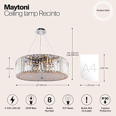 Подвесная люстра Maytoni Recinto MOD080CL-08CH 1