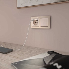 Выключатель одноклавишный проходной с подсветкой Werkel айвори акрил W1112143 4690389197017 2