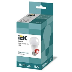 Лампа светодиодная IEK E27 25W 4000K матовая LLE-A80-25-230-40-E27 1