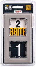 Рамка 2-постовая IEK Brite РУ-2-2-БрД дымчатая BR-M22-G-K30 1