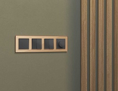 Комплект механизма 2-кл выключателя AMBRELLA VOLT ALFA Графит мягкое касание QUANT (AP9030, VM115) MA903010 3