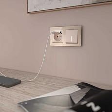 Выключатель одноклавишный с подсветкой Werkel айвори акрил W1110143 4690389196997 1