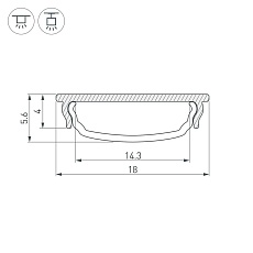 Профиль Arlight ARH-Bent-W18-2000 Anod Black 039588 1