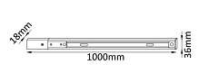 Шинопровод однофазный с питанием и заглушкой Crystal Lux CLT 0.11 01 L1000 BL 1