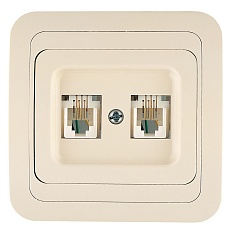 Розетка тf евро двойная Makel Mimoza 25034