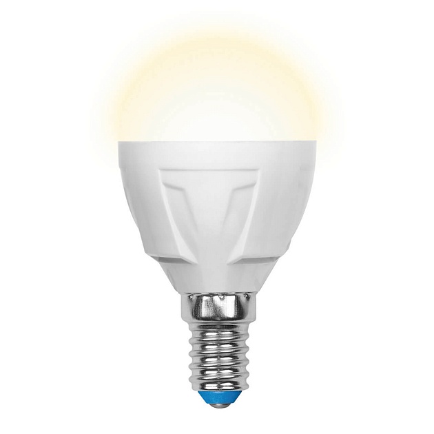 Лампа светодиодная диммируемая Uniel E14 6W 3000K матовая LED-G45-6W/WW/E14/FR/DIM PLP01WH UL-00000694 фото 