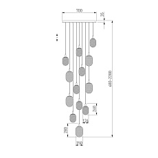 Подвесная люстра Eurosvet Pineapple 50266 дымчатый/прозрачный/янтарный 1