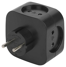 Разветвитель электрический ЭРА SP-4-USB-B на 4 розетки + 2xUSB 2400mA без заземления 10А черный Б0049536 4