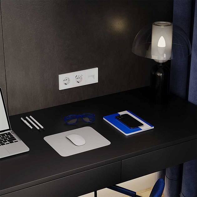 Рамка пластиковая Voltum S70 на 3 поста, (белый матовый) VLS100302 Фото № 3