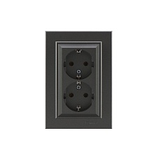 Розетка Makel 2-м СП Karea 16А IP20 с/з дым. металлик 56050082
