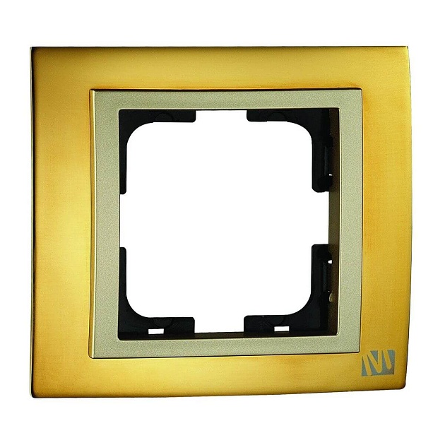 Рамка 1-постовая Mono Electric Chrome золото 106-440000-160 фото 