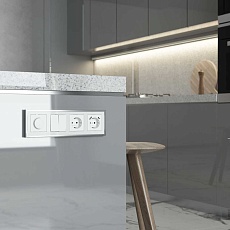 Рамка Werkel Baguette 4 поста белый/серебро W0042850 2