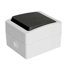 Переключатель одноклавишный Stekker Велена серый-графит PSW10-112-54 32756 3