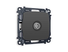 Комплект механизма TV розетки проходной AMBRELLA VOLT OMEGA Графит мягкое касание 5-1000 MHz 4dB QUANT (OP9130, VM211) MO913030