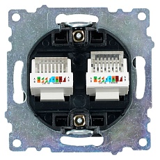 Розетка компьютерная 2-местная RJ-45 (механизм) ,Stekker ,GLS00-7109-05 Катрин, черный 50007 4