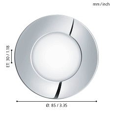 Встраиваемый светодиодный светильник Eglo Fueva 1 (3 шт) 98635 1