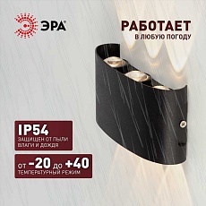 Уличный настенный светильник ЭРА Pictor WL57-6 BK Б0064529 5
